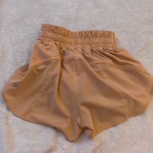 Orange High Rise Lululemon Shorts